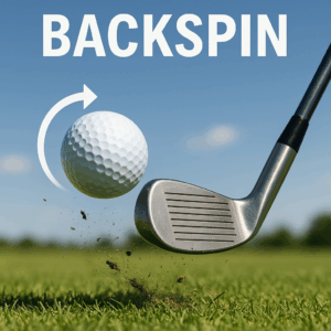 how to add backspin to golfball in outdoor with club hitting golfball up from green